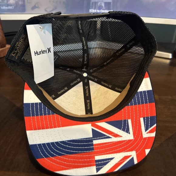 Hurley Aloha Sig Zane Designer Hat Hawaii Flag Surf Oz Yupoong Blck Snapback Cap - Picture 6 of 7